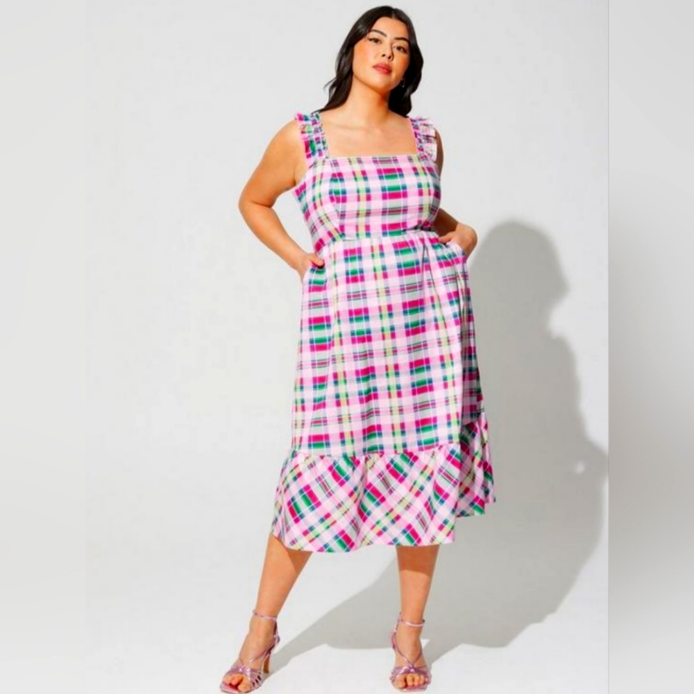 Torrid plaid popplin dress